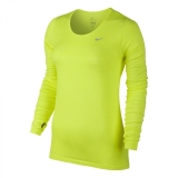 Nike Damen Laufshirt Dri-Fit Knit LS (SP15) 644683-702 XL Volt/Htr/Reflective Silver L28x4458